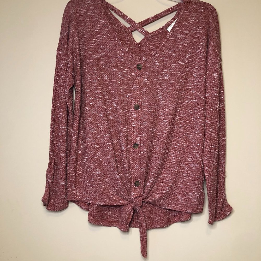 NWOT Tie Front Long Sleeve Women's Blouse